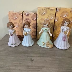 9 Vintage Enesco Growing Up statues- mint condition!